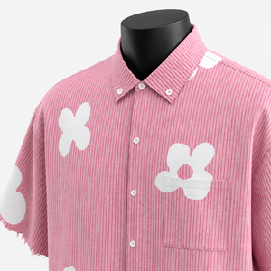 Camisa Casual Rosa Oversize Personalizada para Hombre, 100% Algodón Orgánico Ecológico, OEM ODM, Ropa de Marca Privada - Product Image 6
