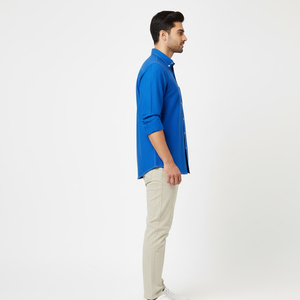 Chemise décontractée Oxford personnalisée avec logo, 100 % coton, coupe ample, boutons en corne, écologique, pour hommes – Vente en gros - Product Image 1