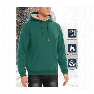 Sudadera con Capucha Gruesa para Hombre, para Invierno, con Forro de Felpa Suave, para Uso Casual al Aire Libre, con Impresión de Adhesivos DTG - Product Image 3