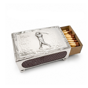 Porta-encendedores de golf plateado con superficie para encender, estuche de metal decorativo recargable, accesorio para velas de decoración del hogar. - Product Image 1