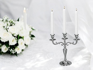 "Bougeoir classique en argent à 5 bras Design élégant Parfait pour Noël ou décor de vacances Élégant et festif" - Product Image 5