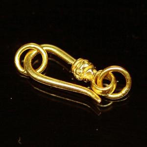 Cierre de Gancho Tribal Vintage Hecho a Mano, Oro Sólido de 18k, 11mm X 5mm, Diseño Clásico - Product Image 4