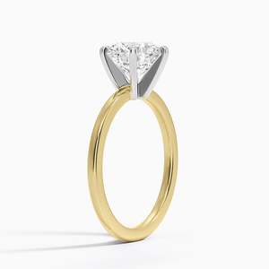 Elegant 14K White Gold Six-Prong Solitaire Ring with Timeless Luxury and Brilliant Solitaire Beauty - Product Image 4