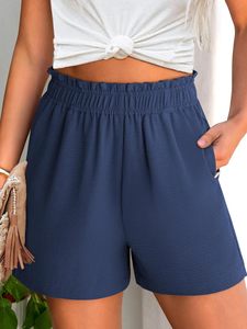 Women's Spandex/Polyester Floral Lounge Shorts High <b>Waist</b> <b>Elastic</b> Drawstring Casual Summer Beach Soft Breathable Knit Athletic - Product Image 2