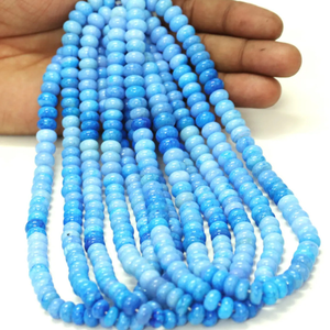 Cuentas de Ópalo Azul Congelado en Forma de Rondelle: Gemas de Calidad AAA para Joyería y Artesanía - Product Image 4