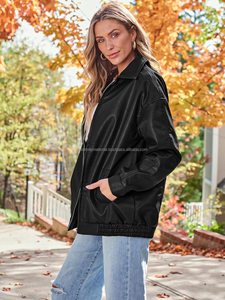 Chaqueta de Cuero Genuino para Mujer TASBI INTERNATIONAL con Cierre de Cremallera y Cuello Alto, para Motocicleta, para Todas las Temporadas - Product Image 3