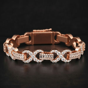 Pulsera de eslabones cubanos Infinity de 12 mm con incrustaciones de diamantes de laboratorio de color, de plata de ley 925, estilo Hip Hop de lujo para hombres y mujeres - Product Image 3