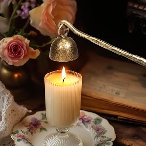 Metal <b>Candle</b> Snuffer Gold Hand-Forged Iron Long Handle Vintage <b>Candle</b> <b>Wick</b> Extinguisher, Solid Metal Retro <b>Candle</b> Accessory - Product Image 3