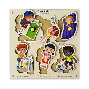 Wooden Good Habits <b>Puzzles</b> for Kids, Educational Toys for Toddlers & Preschoolers, <b>Jigsaw</b> <b>Puzzles</b> Size 20cm 20cm - Product Image 2