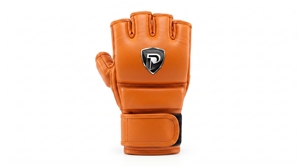 Guantes de MMA Dumela International EVO, de Cuero Naranja, Transpirables, con Empaque Personalizado, Alta Calidad, para Todas las Temporadas, Protección DI-MMG-24 - Product Image 1