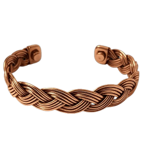 Pulsera de Cobre Magnética al por Mayor, Brazalete Trenzado Bicolor, Joyería Saludable, Brazalete Trenzado de Cobre y Latón en Venta - Product Image 2