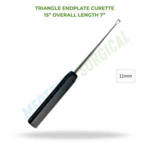 Cureta de Placa Final Triangular de 15 Pulgadas, Instrumento Neuroquirúrgico para Cirugía de Columna, Herramienta para Raspado de Placa Final - Product Image 2
