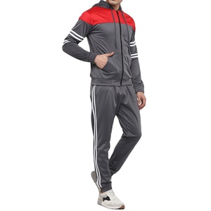 Wholesale Men's Sweat Suits Sportswear Zip Up Stripped Hoodies With Skinny Joggers Tracksuit set - Product Image 1