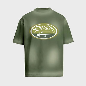 T-shirt à manches courtes pour homme avec logo imprimé, col rond, coupe classique, jersey de coton, style décontracté avec motif sur le devant - Product Image 2
