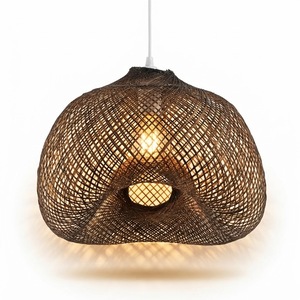 Handmade Bamboo Lampshade Natural Woven Ceiling <b>Light</b> Cover <b>Rustic</b> Eco Friendly Pendant Lighting Wholesale Manufacturer Supplier - Product Image 2
