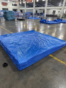 Bâche en PE bleue de haute qualité, imperméable, coupe-vent, résistante aux UV, indéchirable, robuste, écologique, tissée unie, sur mesure - Product Image 4
