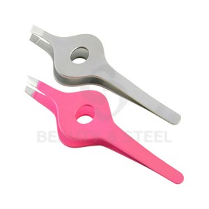 Medical Grade Stainless Steel Precision Brow Tweezers Featuring Perfectly Aligned <b>Hand</b>-<b>Filed</b> Tips and Ergonomic Circular Control - Product Image 5