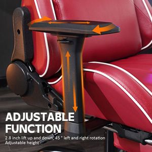Sedia da Gaming Ergonomica per Adulti, Capacità 180 kg, Comoda Sedia da Ufficio con Supporto Lombare Regolabile per Persone Robuste e Alte - Product Image 5