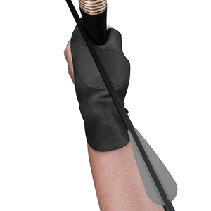 Guante clásico de tiro con arco de tres dedos hecho de cuero de vaca de alta calidad, construcción flexible para el movimiento de las manos durante el tiro. - Product Image 1