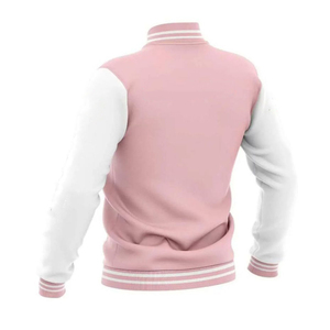 Anti-Wrinkle Cartoon Front Custom Logo <b>Winter</b> Varsity <b>Jacket</b> Plus Size Unisex Men Plain Pink Color Wholesale Price - Product Image 3