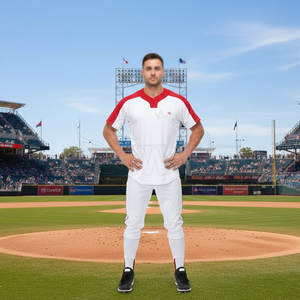 ชุดกีฬาเบสบอล ดีไซน์ใหม่ ระบายอากาศได้ดี ปรับแต่งได้ ผลิตจากโพลีเอสเตอร์ 100% มีจำหน่าย - Product Image 6