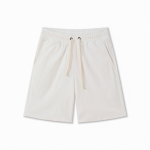 Men's <b>Black</b> Knitted Drawstring <b>Beach</b> <b>Shorts</b> with Pockets High Waist Quick Dry Breathable Swim Trunks Solid Color 100% Cotton - Product Image 3
