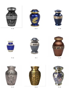 Urna Funeraria Azul con Banda Dorada, Tamaño Adulto, Estilo Europeo, Duradera, Recuerdo para Bebés y Niños, para Artículos Funerarios - Product Image 6