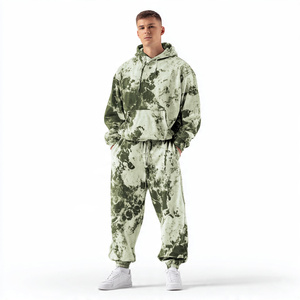 Winter Acid Wash <b>Pullover</b> Tracksuit <b>Men</b> Jogger Stone Wash Hoodie Oversize Sweatpants Jogger Set Vintage Wash Baggy Tracksuit <b>Men</b> - Product Image 4