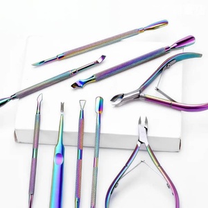 Ensemble professionnel de coupe-ongles en acier inoxydable, livraison rapide, coupe-cuticules doré avec repousse-cuticules argenté - Product Image 5