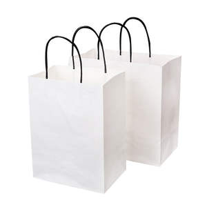 Sac en papier blanc tendance avec bordure noire, emballage pour vêtements, sac cadeau, sac à main, sac en papier pour chaussures et vêtements - Product Image 4