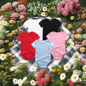 Wholesale Custom Logo Warm Oversize Printed Embossed Sublimation Blank Unisex Baby <b>Romper</b> Spandex/Bamboo Fiber Snap Button - Product Image 1