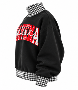 Wholesale Custom Women’s Oversized <b>Mock</b> Neck Sweatshirt Cotton Fleece Embroidered Printed Autumn Winter Casual Streetwear - Product Image 2