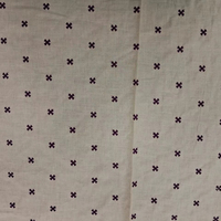 Tissu en coton tissé blanc brodé motif croix Buti violet, léger, respirant et à séchage rapide, pour robes et textiles de maison pour filles