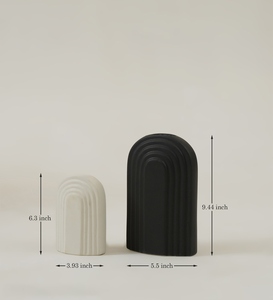 Jarrón de Porcelana Art Deco para Mesa, Acabado Mate, Hecho a Mano, Ecológico, Base Antideslizante, Orificio de Drenaje, Retiene el Agua, Resistente a los Arañazos - Product Image 5
