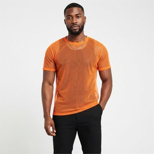 T-shirt en maille transparente pour homme, léger, respirant, décontracté, tendance, vente en gros, tee-shirt transparent pour homme - Product Image 5