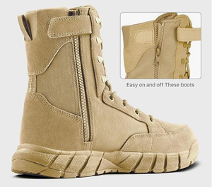 Botas Tácticas Personalizadas para Hombre, Impermeables, para Senderismo en el Desierto, de Caña Alta, Color Beige - Product Image 2