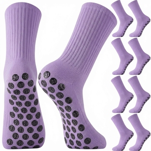 Calcetines de Yoga Rojos Antideslizantes, Largos, con Suela Antideslizante, de Poliéster/Nailon, para Adultos, Deportivos, Ecológicos y Transpirables - Product Image 4