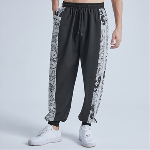 Custom Cotton Casual Joggers for Men Side Pleated Sweatpants <b>Drawstring</b> Waist Breathable Streetwear <b>Trousers</b> OEM Logo - Product Image 4