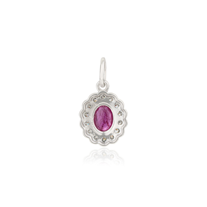 Pendentif en grappe de rubis et diamants 100 % authentiques, dernier design tendance, or blanc 14 carats, bijoux fins pour femmes, meilleur prix de gros - Product Image 6