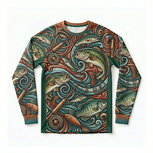 Camiseta de Pesca Personalizada por Sublimación, 100% Poliéster, Transpirable, de Secado Rápido, Antibacteriana, Absorbe la Humedad, Protección UV, Ligera - Product Image 6