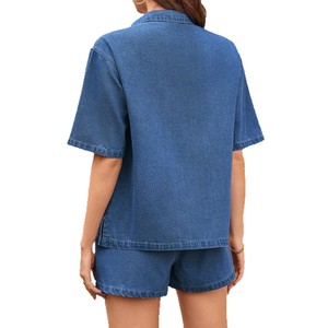 Women Hooded <b>Denim</b> Shirt Casual <b>Lightweight</b> Jean <b>Jacket</b> Style Fashion Clothing Top Comfortable Daily Wear For Modern Women - Product Image 5