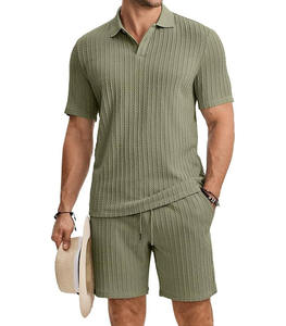 T-shirt Homme Col V Uni Manches Courtes 100% Coton Non-tissé Doux Respirant Séchage Rapide Vêtement Décontracté Personnalisable 2025/2026 - Product Image 1