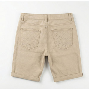 Shorts de mezclilla tipo cargo para hombre, con bolsillos funcionales, casuales, ligeros, para verano - Product Image 2