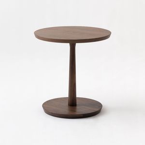 <b>Round</b> Wooden Pedestal Side <b>Table</b> Minimalist Solid Wood End <b>Table</b> for Living Room <b>Small</b> Accent Nightstand for Bedroom - Product Image 1
