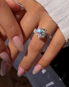 Anillo de compromiso de oro de 14K con diamante cultivado en laboratorio de corte cojín de 3.5 ct, engaste de 4 puntas, corona compartida, solitario, banda nupcial para mujer, venta al por mayor - Product Image 3