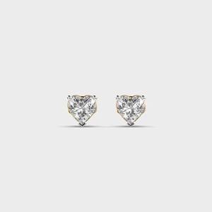 Heart Cut Lab Grown Diamond Stud <b>Earrings</b> 14K Gold Plated 925 <b>Silver</b> Luxury Jewelry for Women <b>Wedding</b> Party - Product Image 3