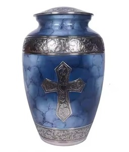 Urna Funeraria de Aluminio con Diseño de Paisaje de Vaqueros y Caballos para Cenizas Humanas, Urna Conmemorativa Vintage con Hermoso Diseño Forestal - Product Image 3