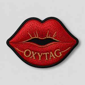 Patch brodé Oxytag rouge pour lèvres, appliqué thermocollant, forme irrégulière, en feutre non tissé, patch décoratif, prix abordable, OEM - Product Image 1