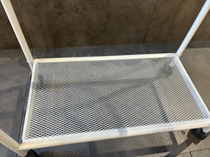 Modern Steel Rolling Cart with Glass Top and Mesh Shelf Four-Wheel Movable Storage <b>Trolley</b> - Product Image 6