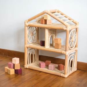 Casa de Muñecas de Ratán de Alta Calidad para Niñas, Casa de Muñecas en Miniatura Natural para Muñecas Infantiles - Product Image 3